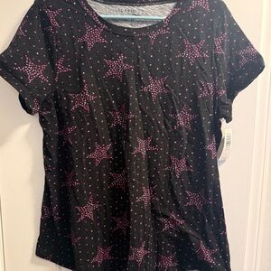TORRID Women's Classic Fit T-Shirt, Pink Stars - Size 0 / Large NEW NWT